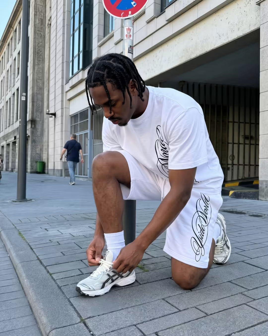 "SCRIPT" Embroidered Short