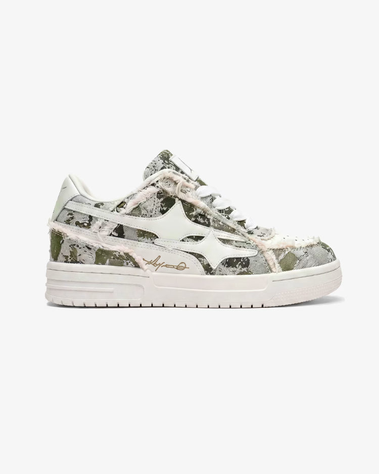 "AIRLINE" Camo Green Sneakers
