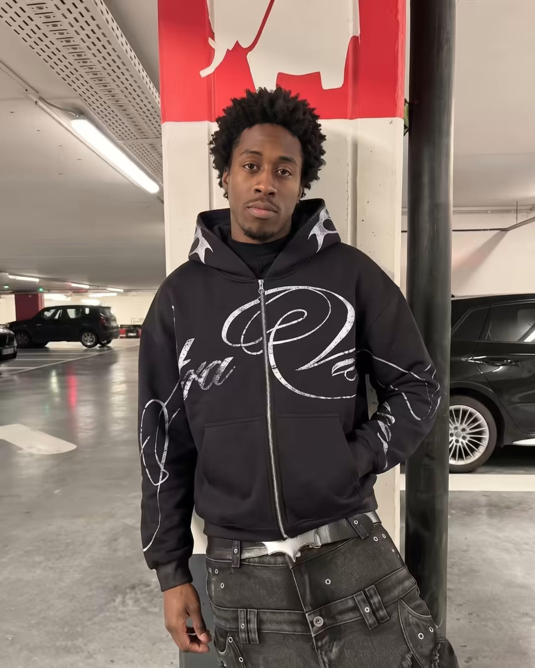 "CYBER" Graphic Zip-Up
